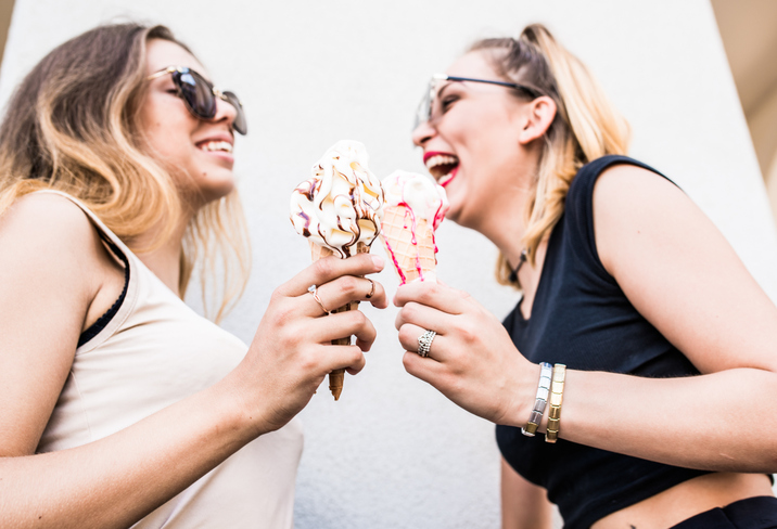 women eating ice cream, the sugar-free diet diaries by healthista