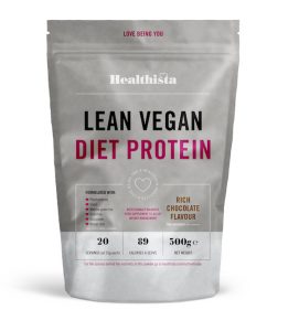 Healthista lean vegan chocolate protein powder