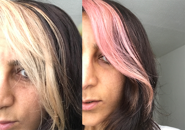 Before and after using Infuse My Colour Wash