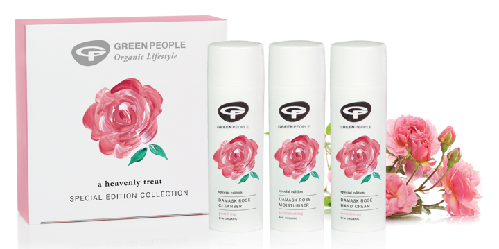 green people damask rose gift set