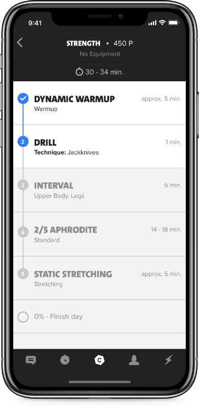 using coach on freeletics, the app powered by AI that gives you your OWN tailored workout programme by healthista