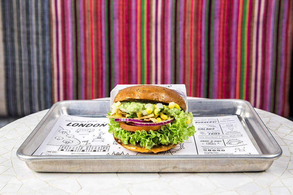 Guac burger by CHLOE. healthy places to eat out this spring