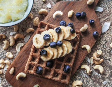 Quick-EASY-Buckwheat-Protein-waffles-with-Bueberries. FEATURE