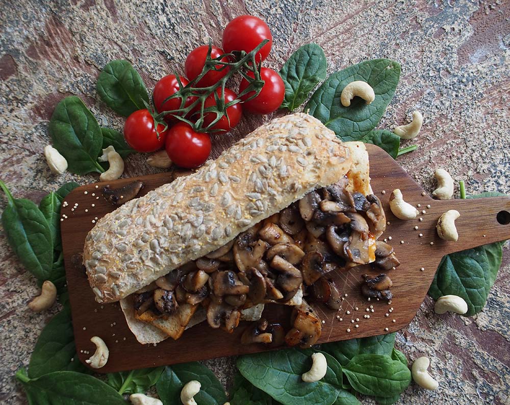 Warm-Tofu-Baguette-with-mushrooms