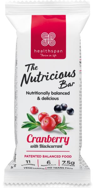 Nutrient dense Healthspan protein bar cranberry Healthista