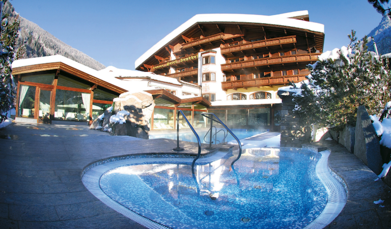 spa and ski, austrian tyrol, hotel outside