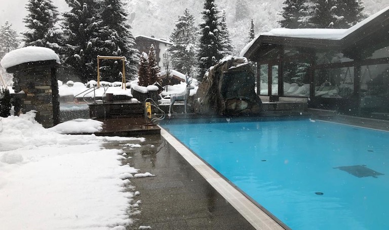 spa and ski, austrian tyrol, sharon pic pool