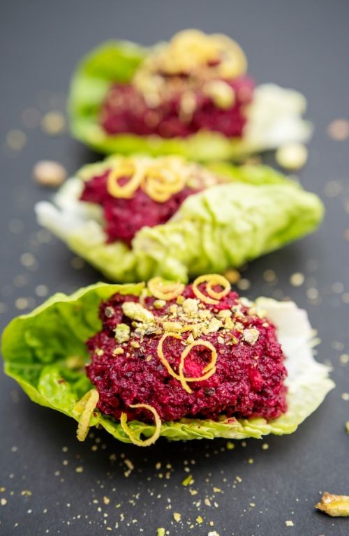 plant-based recipes - mindful kitchen - beetroot pistachio dip