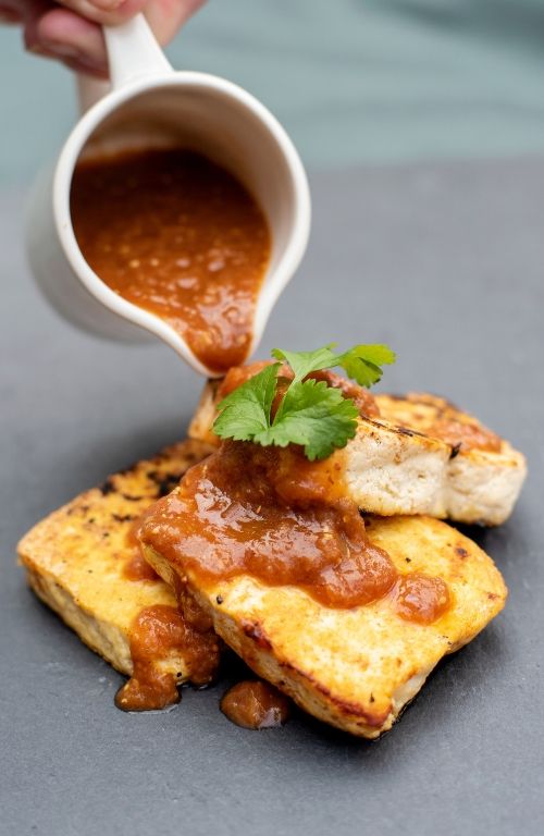 plant-based recipes - mindful kitchen - marinated tofu steaks