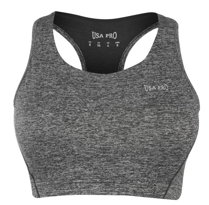 usa pro grey sports bra