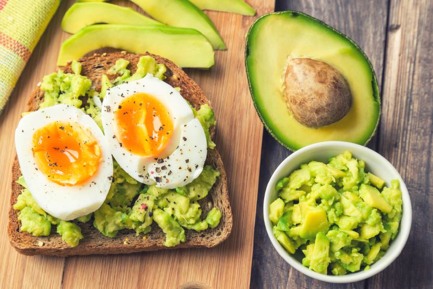 Avocado and eggs on toast