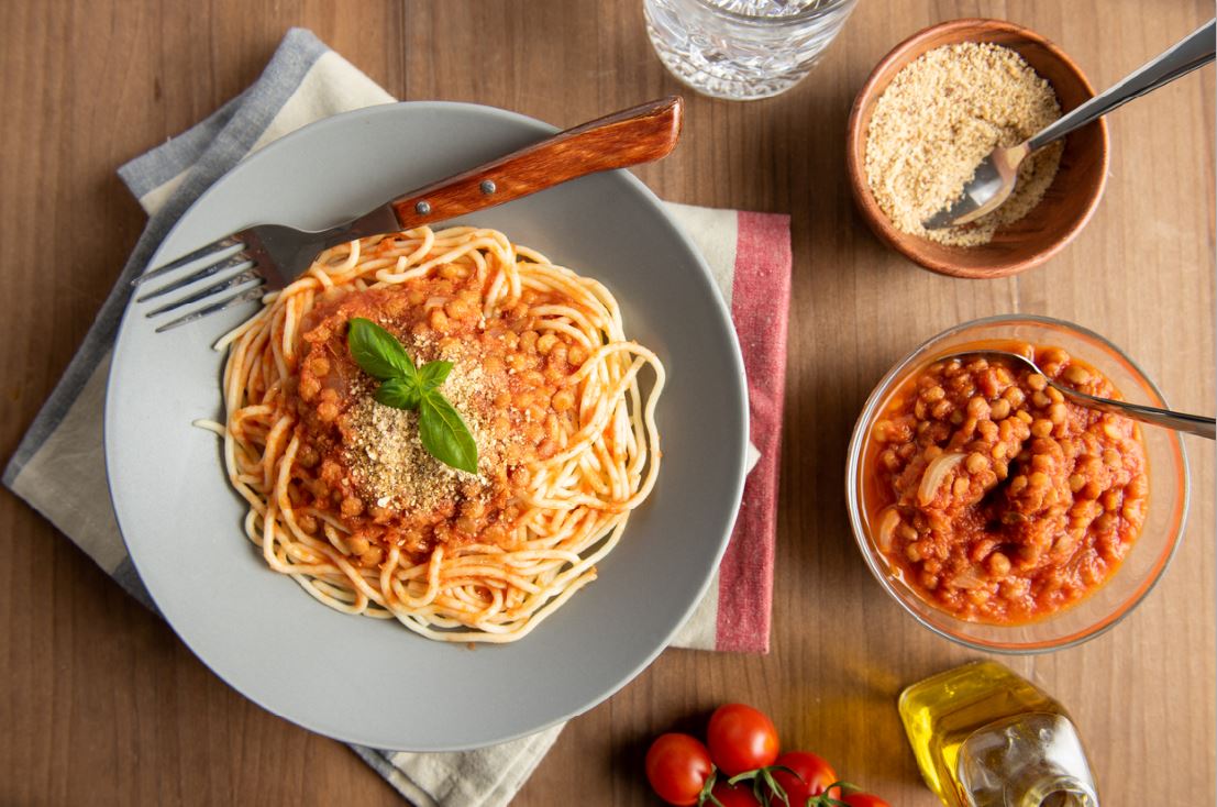 lentil spaghetti bolognese save the planet climate friendly food swaps