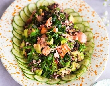 Foodie Friday roast salmon, avocado & puy lentil salad FEATURED