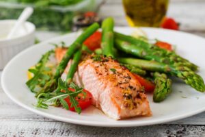 salmon and veggies