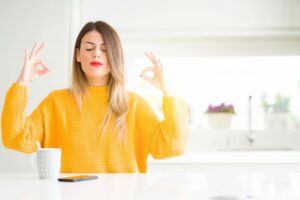 woman calm from taking CBD