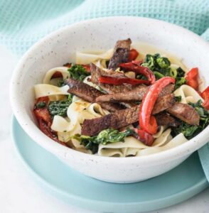 healthy pasta recipe ryan le breton Beef and spinach tagliatelle