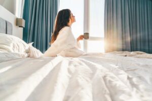 woman relaxing on a sunday have a sunday reset