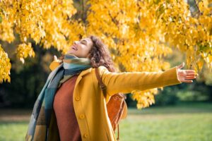 vitamin d woman enjoying the sunshine