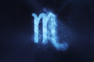 Scorpio Zodiac Sign. Abstract night sky background